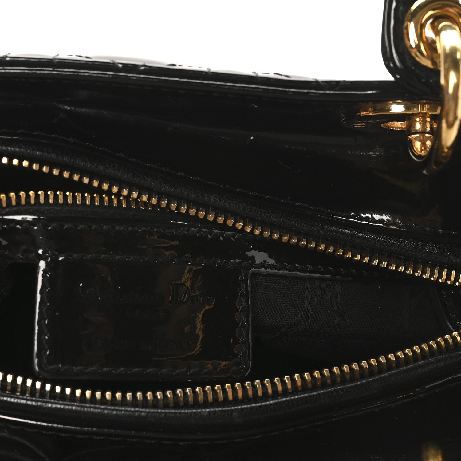 Patent Cannage Medium Lady Dior Black