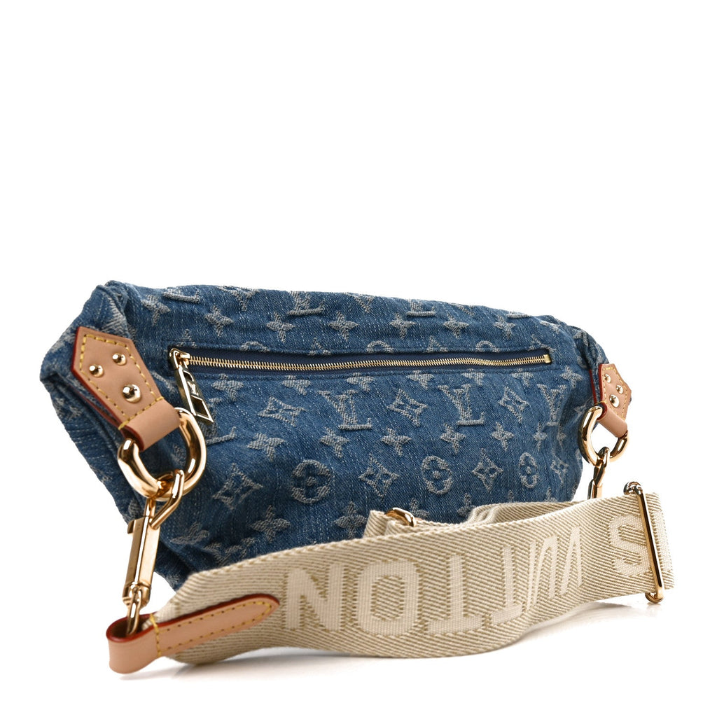 Monogram Denim High Rise Bumbag Blue