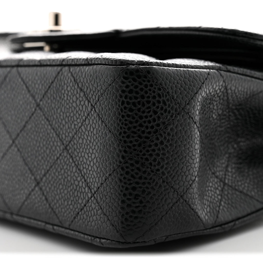 Caviar Quilted Small Double Flap Black