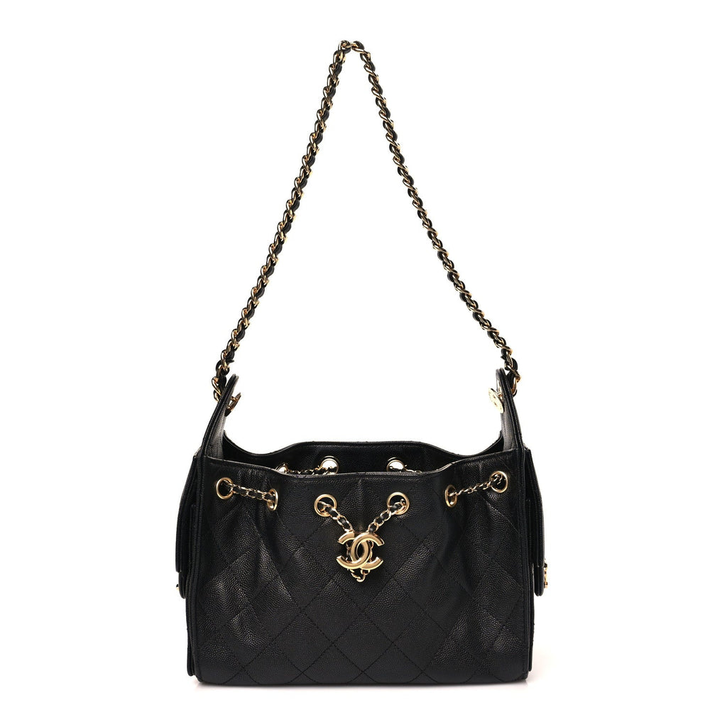 Caviar Quilted Mini Chanel 25 Handbag Black