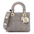 Lambskin Cannage Small Lucky Badges My Lady Dior Grey