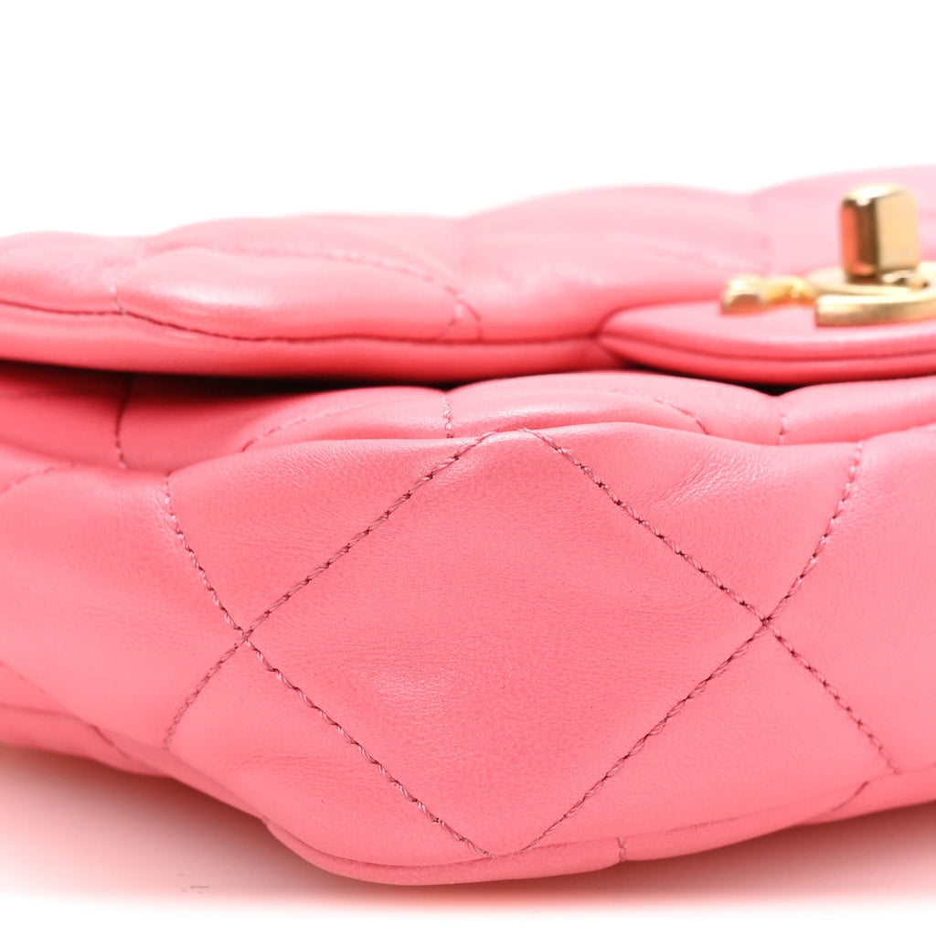 Lambskin Quilted Mini Funky Town Flap Pink