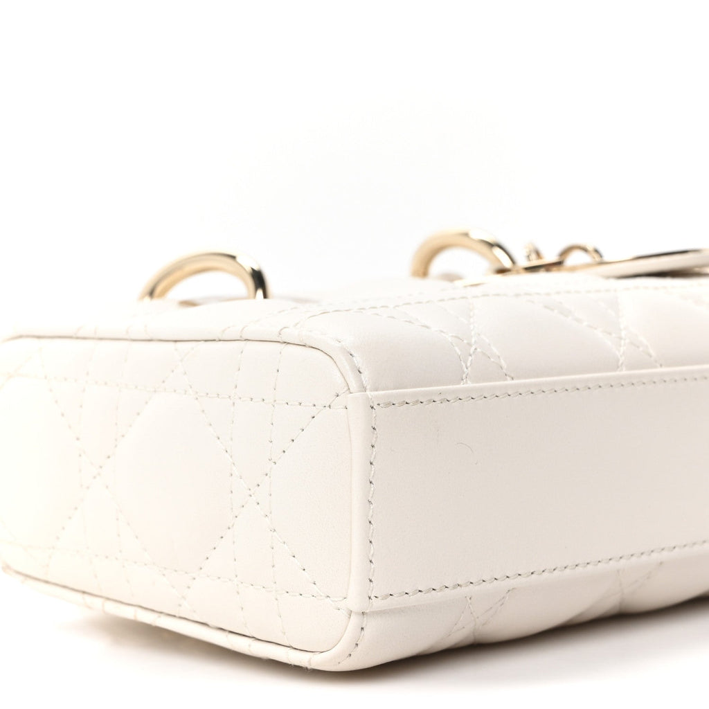 Lambskin Cannage Dioramour Micro Lady D-Joy Latte