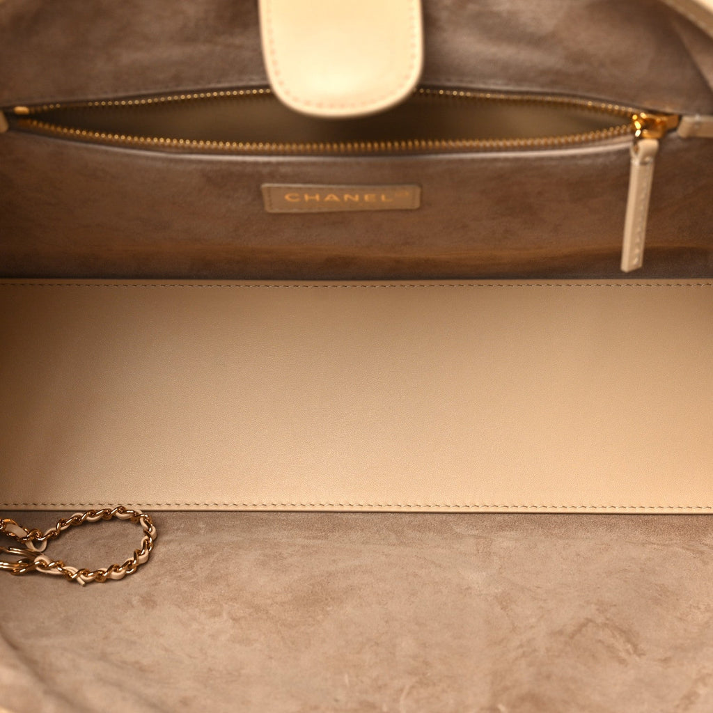 Calfskin Archetype Small Shopping Tote Beige