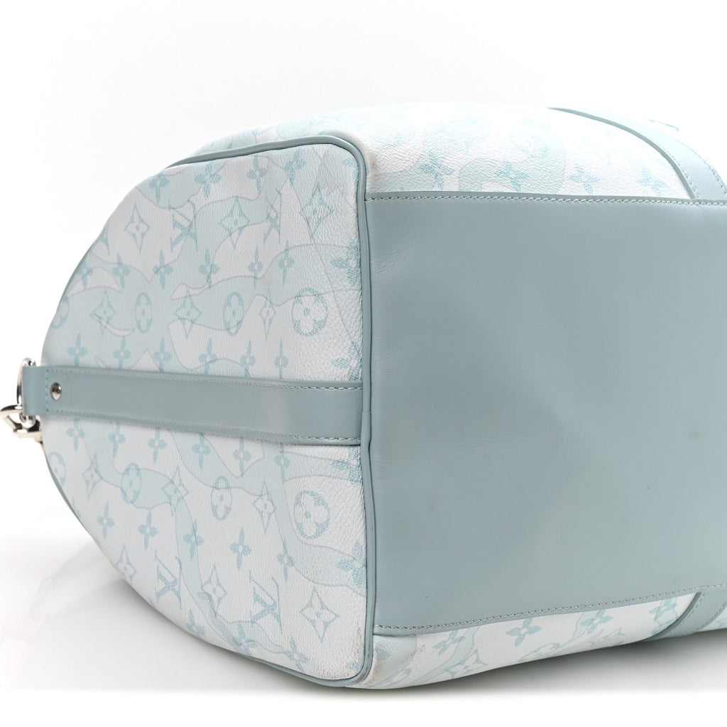 Monogram Aquagarden Keepall Bandouliere 50 Crystal Blue