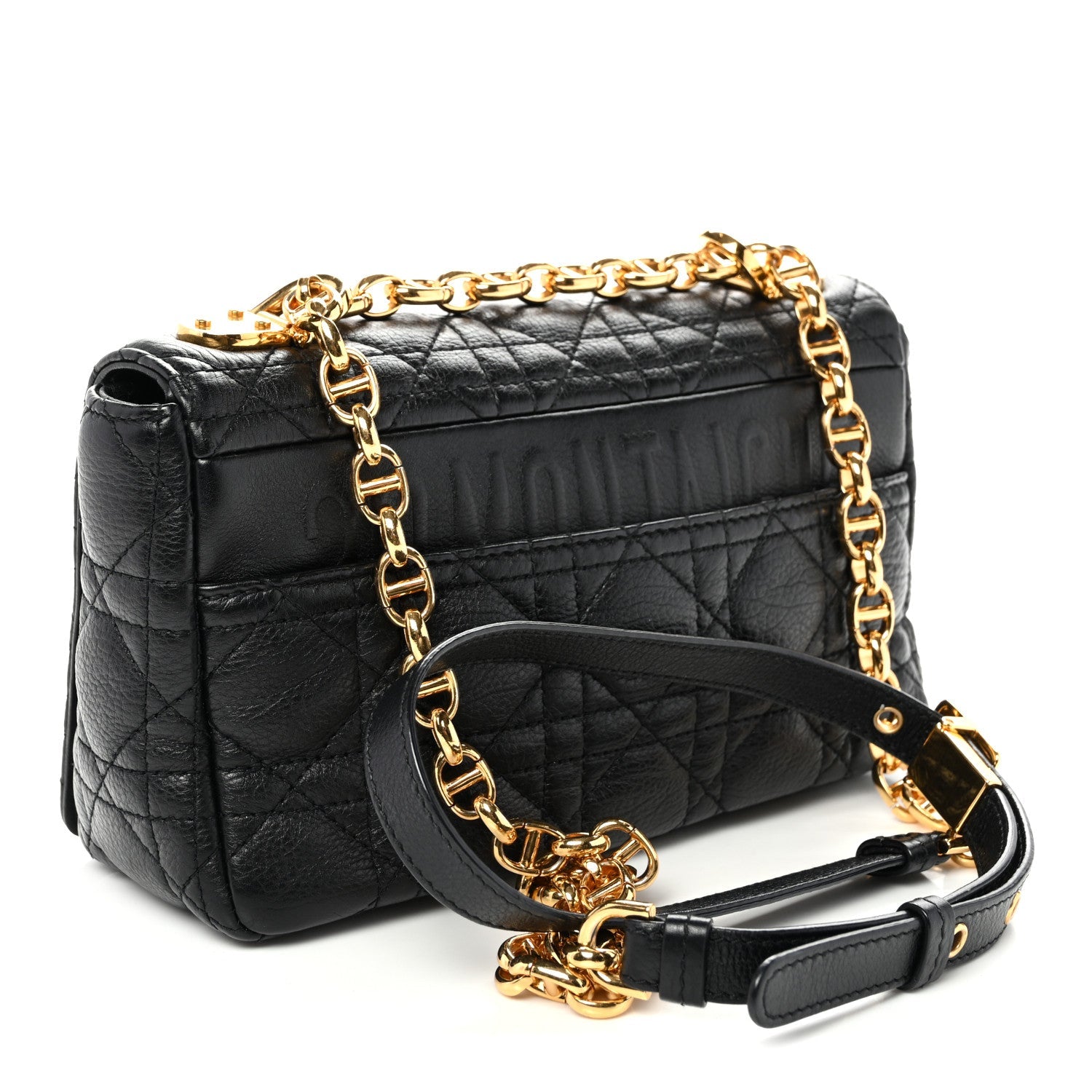 Calfskin Cannage Small Caro Bag Black