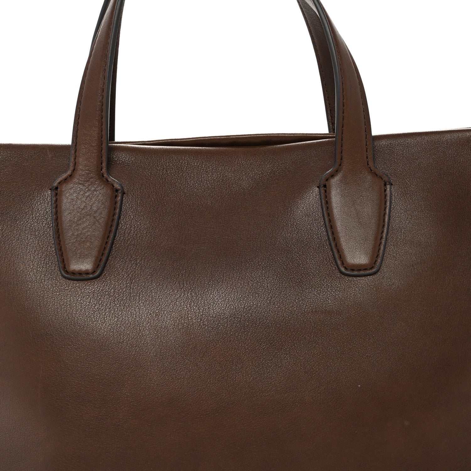 Calfskin Marcel Slouchy Top Handle Bag Deep Brown