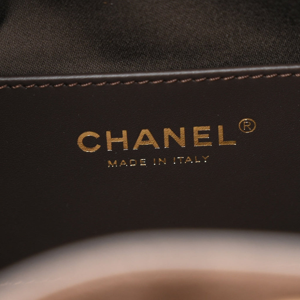 Suede Quilted Mini Chanel 25 Handbag Dark Brown