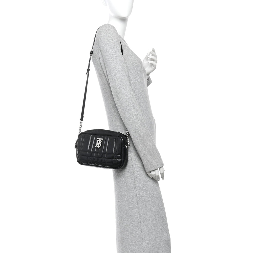 Calfskin Quilted Small Lola Camera Bag Black