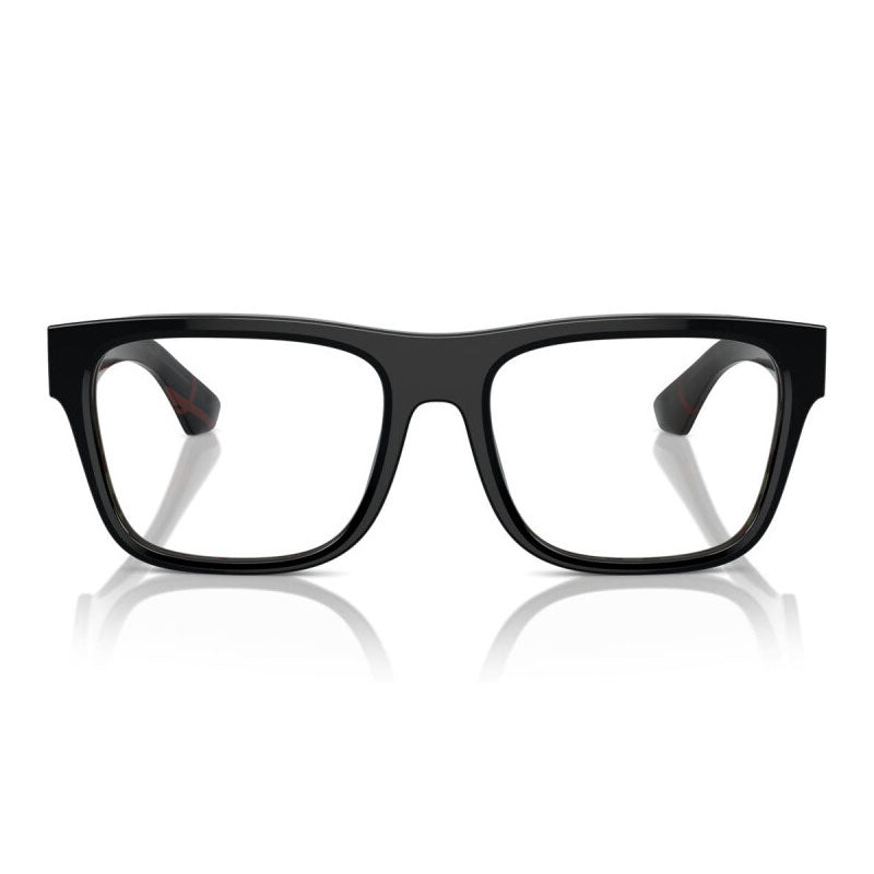 Burberry Eyeglasses Square Full Rim, Top Black on Vintage Check Frame and Clear Demo Lenses Lens BE24114121