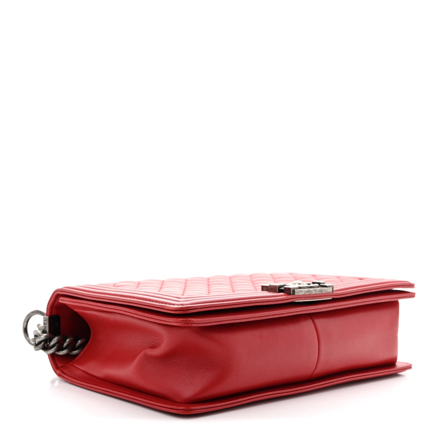 Lambskin Quilted New Medium Boy Flap Red