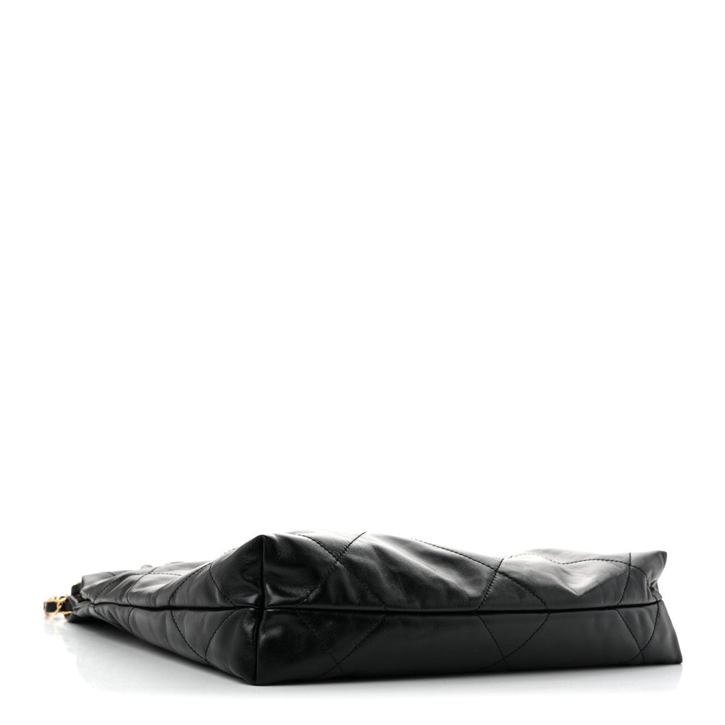 Shiny Calfskin Quilted Small Chanel 22 Black