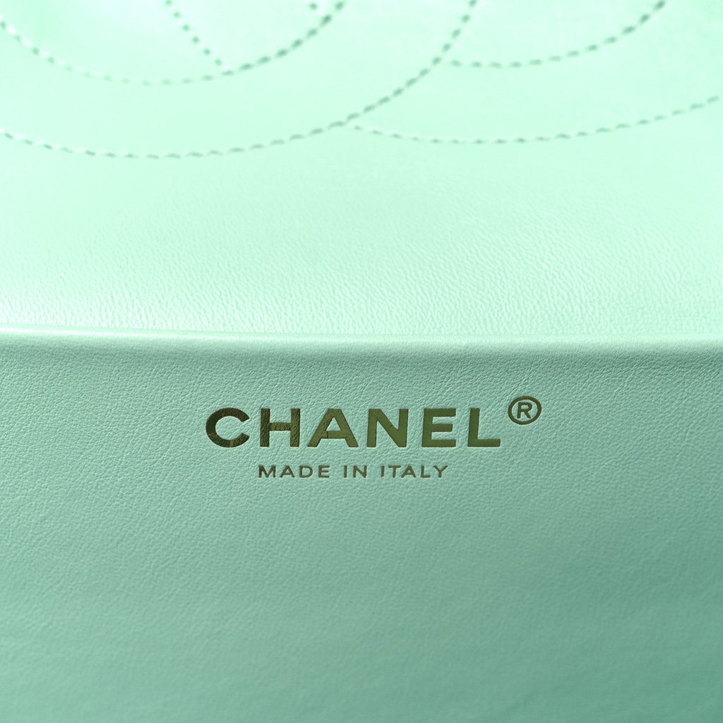 Suede Calfskin Small Souplissimo Maxi Flap Green