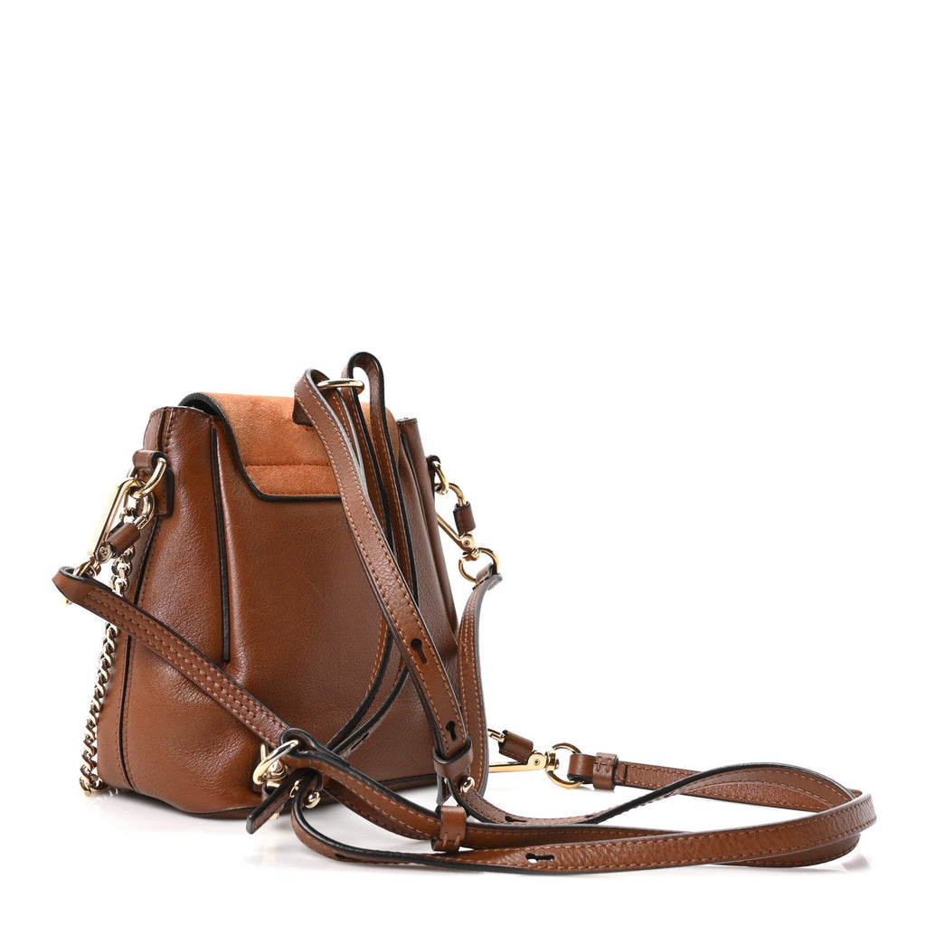 Suede Calfskin Mini Faye Backpack Tan