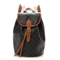 Triomphe Canvas Calfskin Folco Backpack Tan