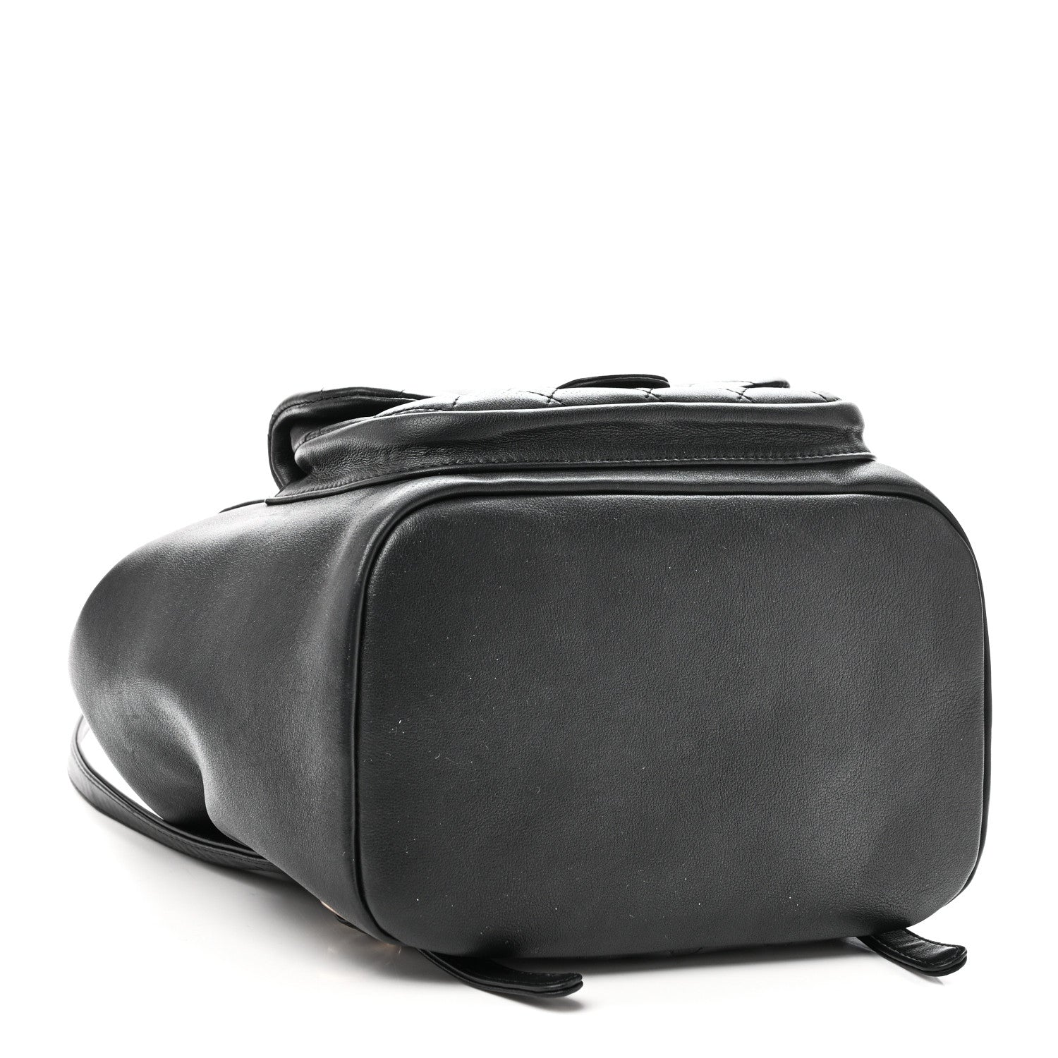 Lambskin Quilted Large Duma Drawstring Backpack Black