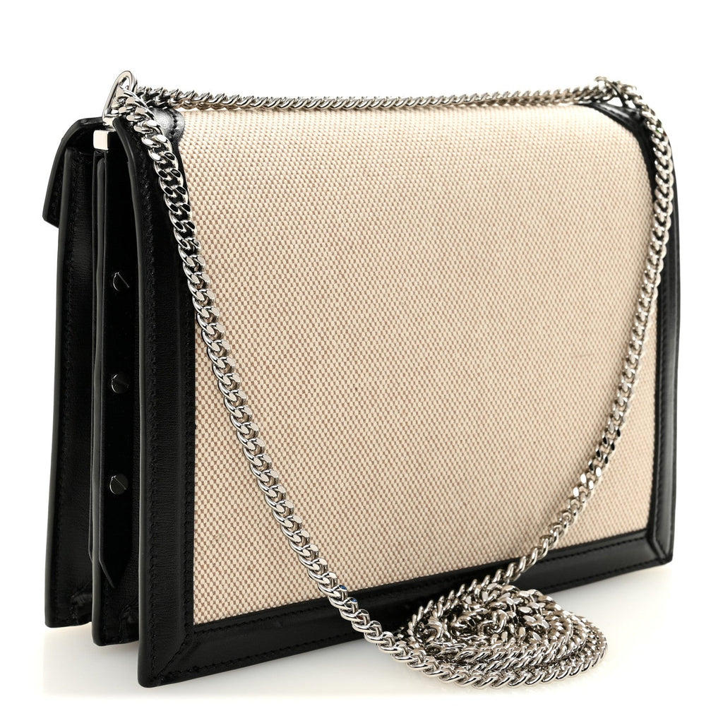 Canvas Calfskin Classic Monogram Cassandra Natural Black