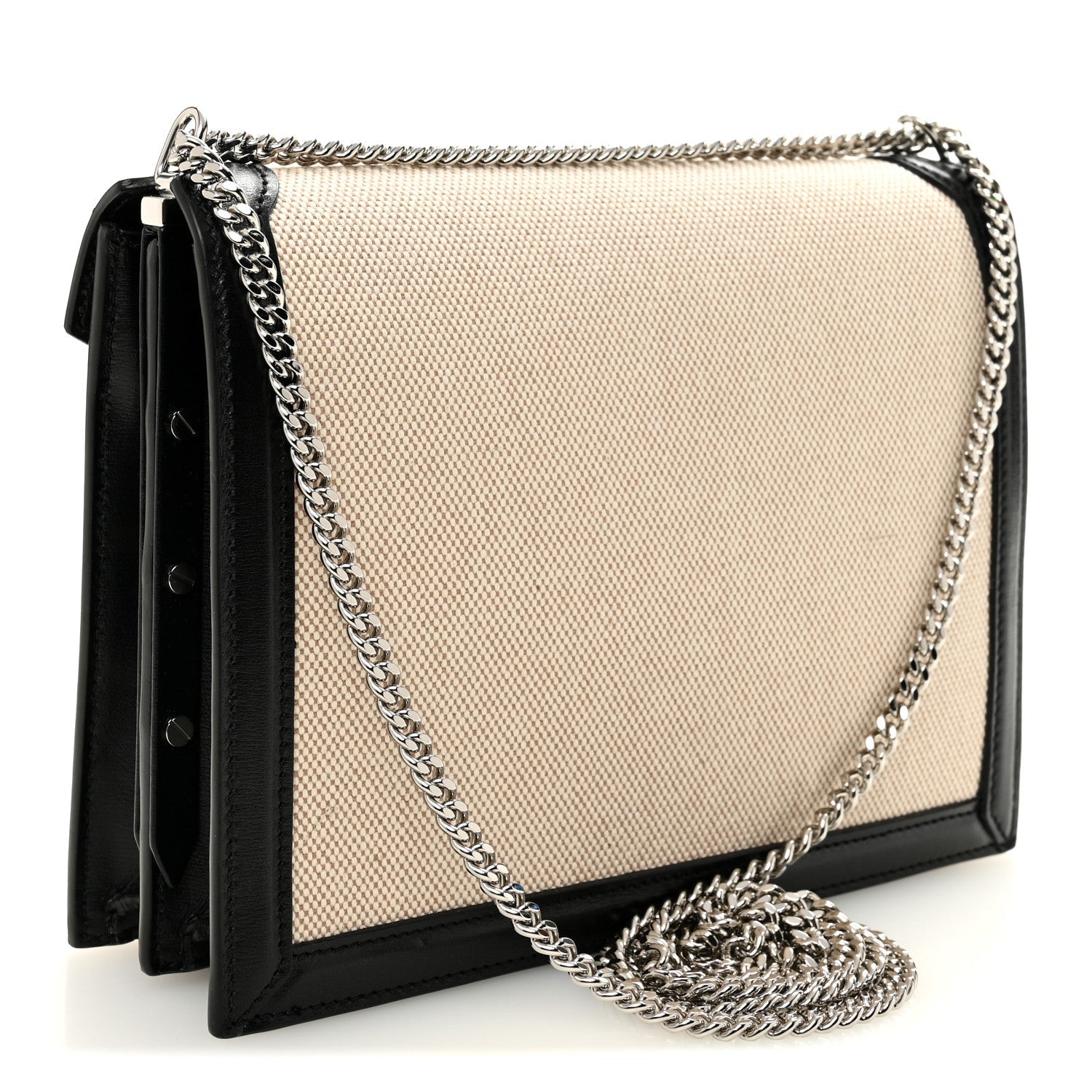 Canvas Calfskin Classic Monogram Cassandra Natural Black