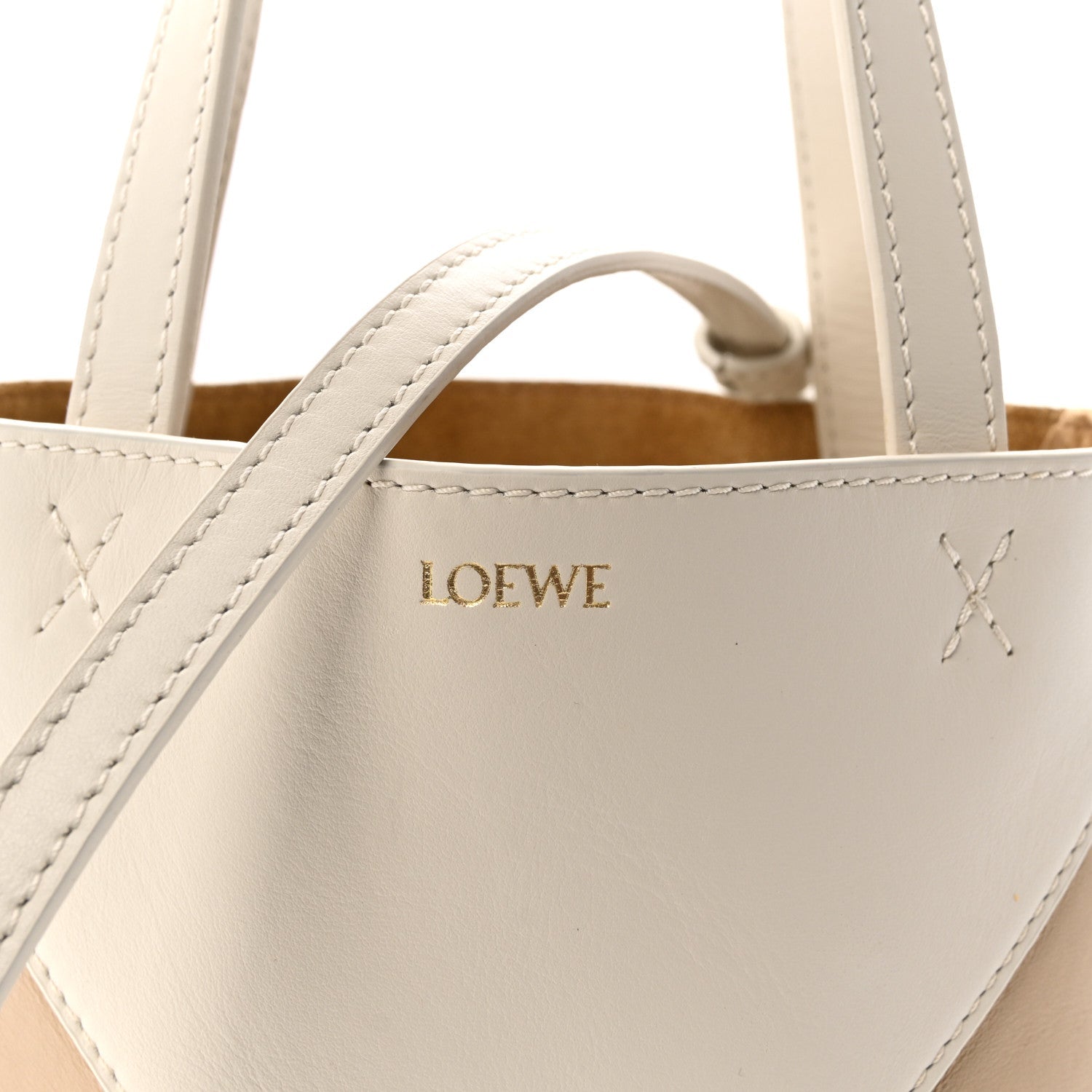 Shiny Calfskin Mini Puzzle Fold Tote Soft White Paper Craft