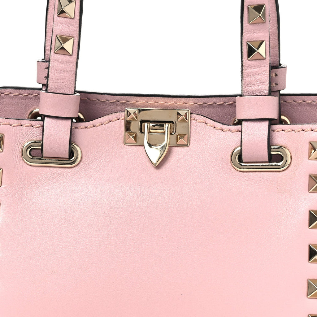 Vitello Mini Rockstud Tote Water Rose