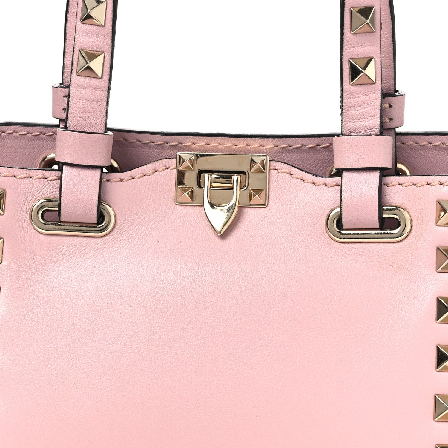 Vitello Mini Rockstud Tote Water Rose