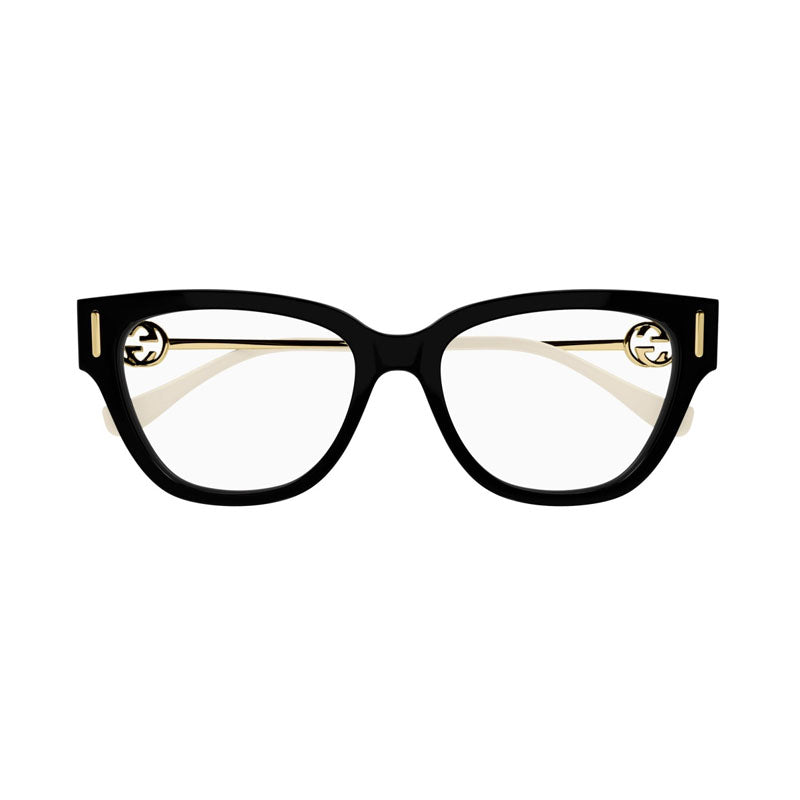 Gucci Eyeglasses Cat Eye Full Rim, Black Frame and Clear Demo Lenses Lens GG1205O001