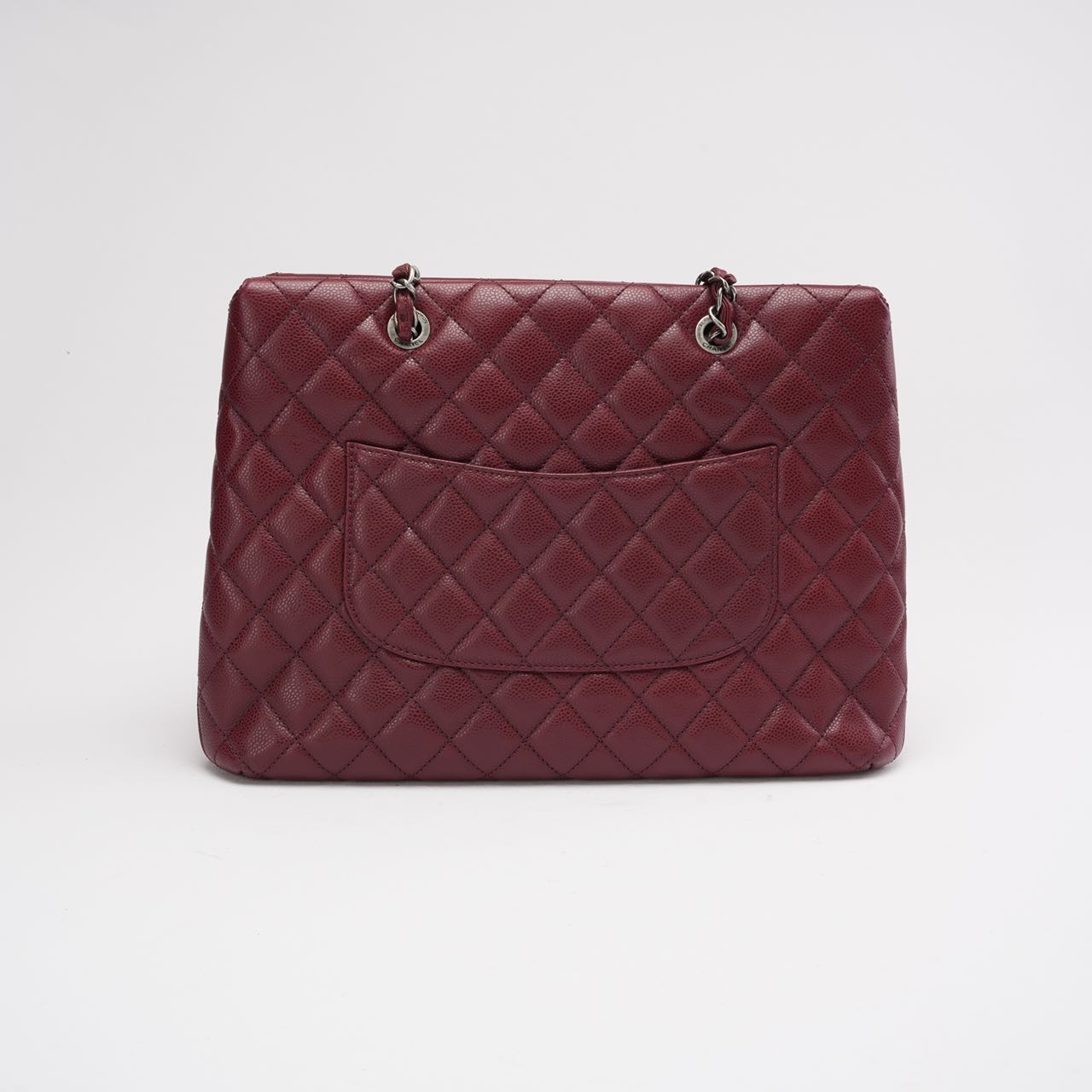 Chanel Burgundy Red Caviar Leather City Shopping Tote Bag 2016