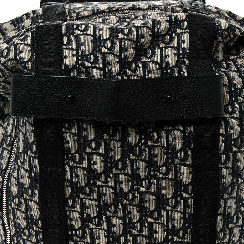 Oblique Calfskin Safari Backpack Navy Blue