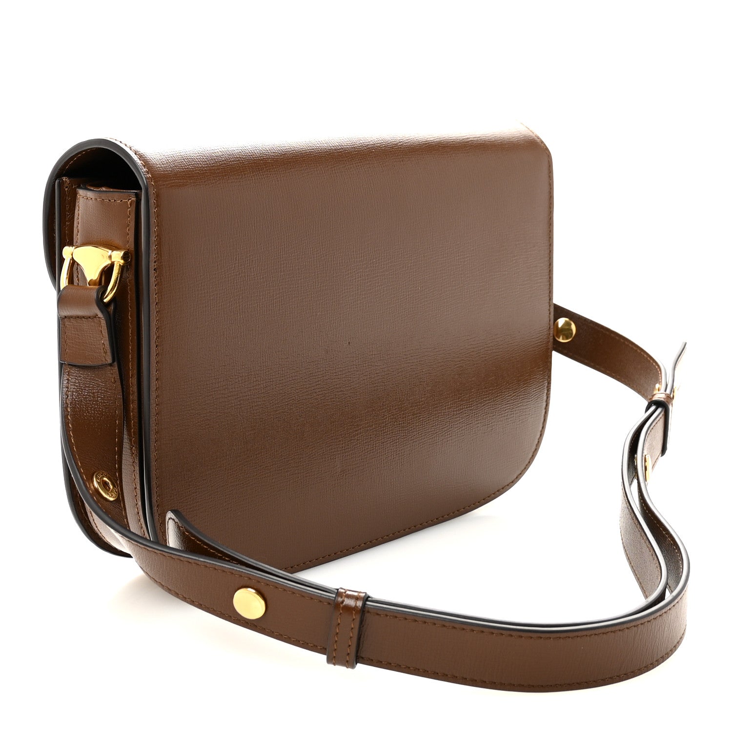 Azalea Calfskin Horsebit 1955 Shoulder Bag Brown Sugar