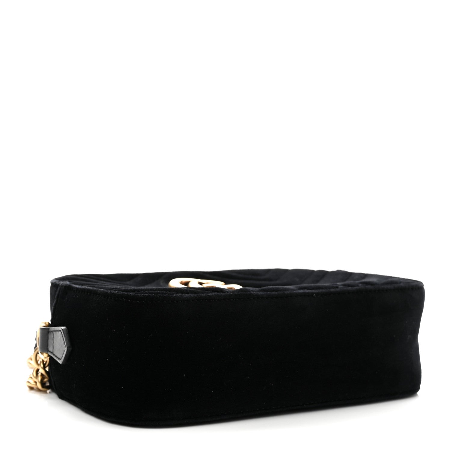 Velvet Matelasse Small GG Marmont Chain Shoulder Bag Black