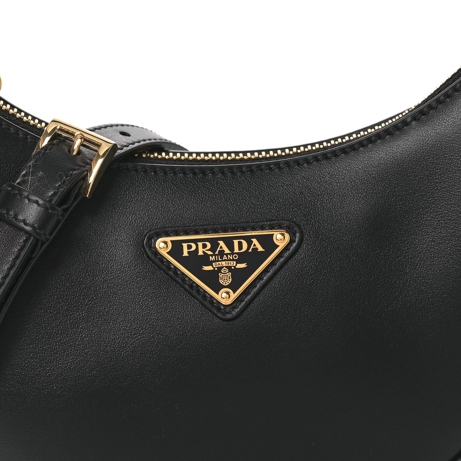 Soft Calfskin Mini Arque Shoulder Bag Black