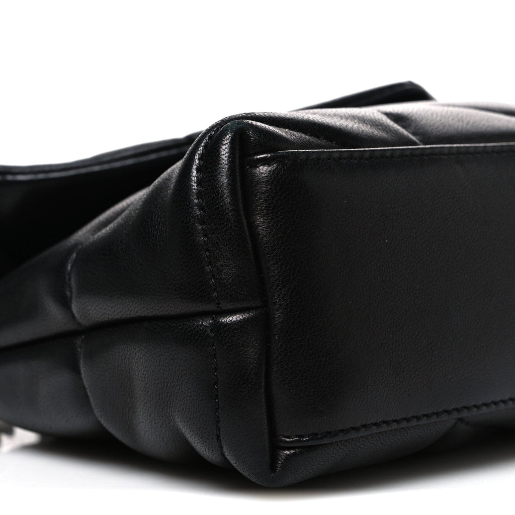 Lambskin Quilted Toy Loulou Puffer Monogram Chain Satchel Black