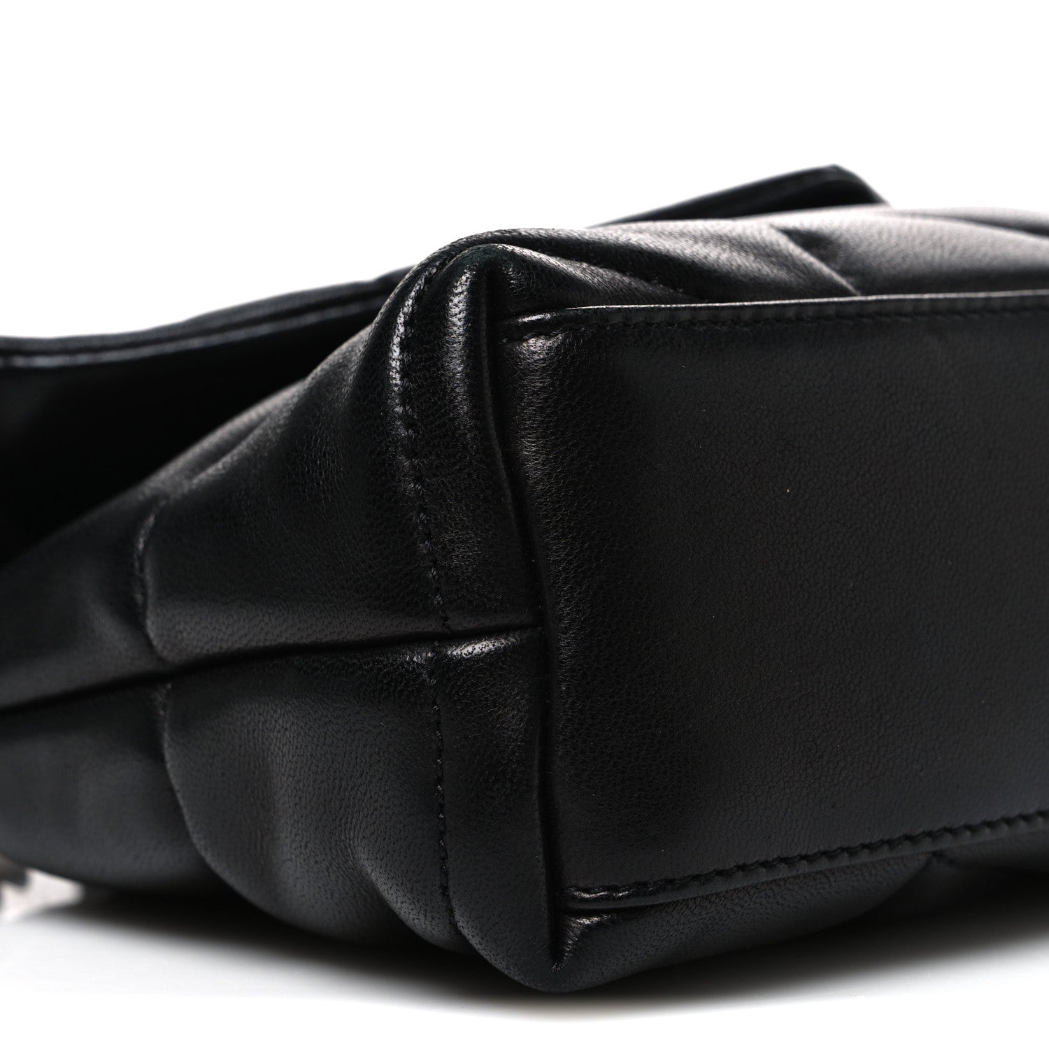 Lambskin Quilted Toy Loulou Puffer Monogram Chain Satchel Black