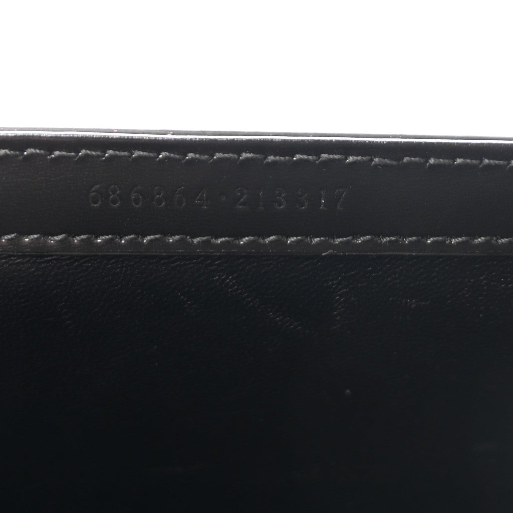 Boarded Dyana Lux Calfskin Web Monochrome Small Bamboo 1947 Top Handle Bag Black