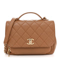 Caviar Quilted Medium Business Affinity Flap Brown