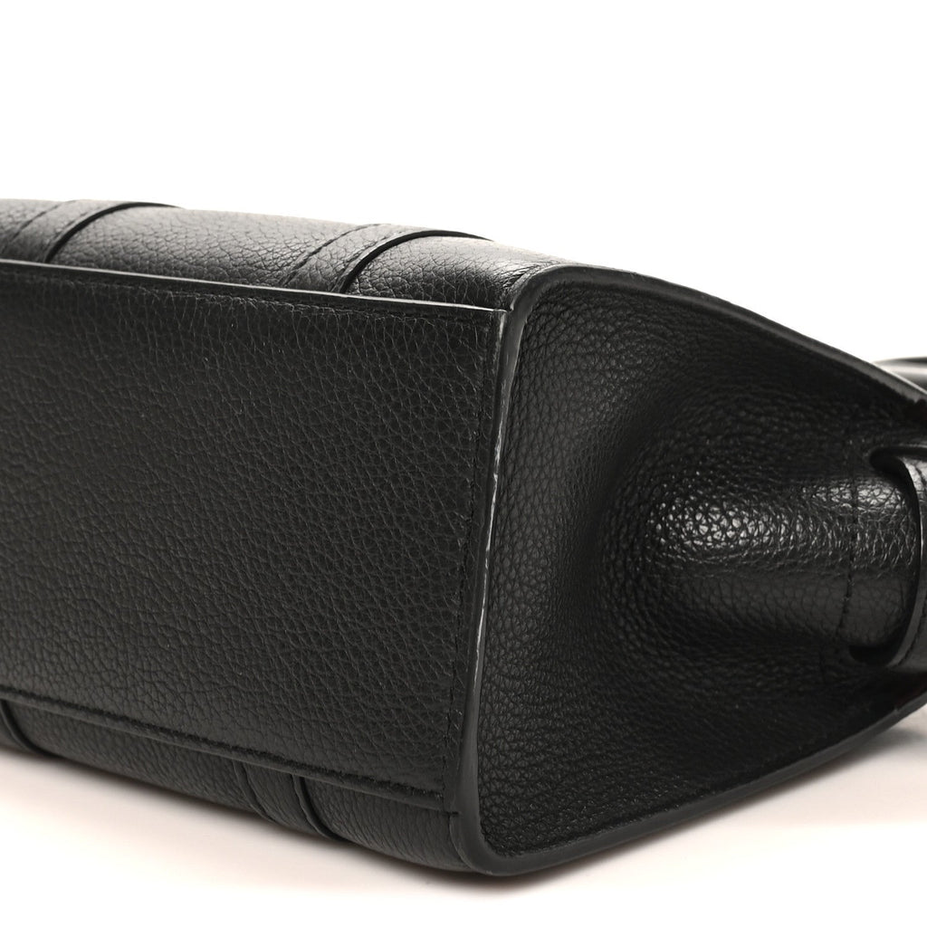 Small Classic Grain Micro Bayswater Zip Tote Black