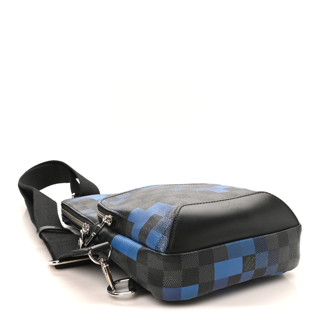 Damier Graphite Pixel Avenue Sling Backpack Blue