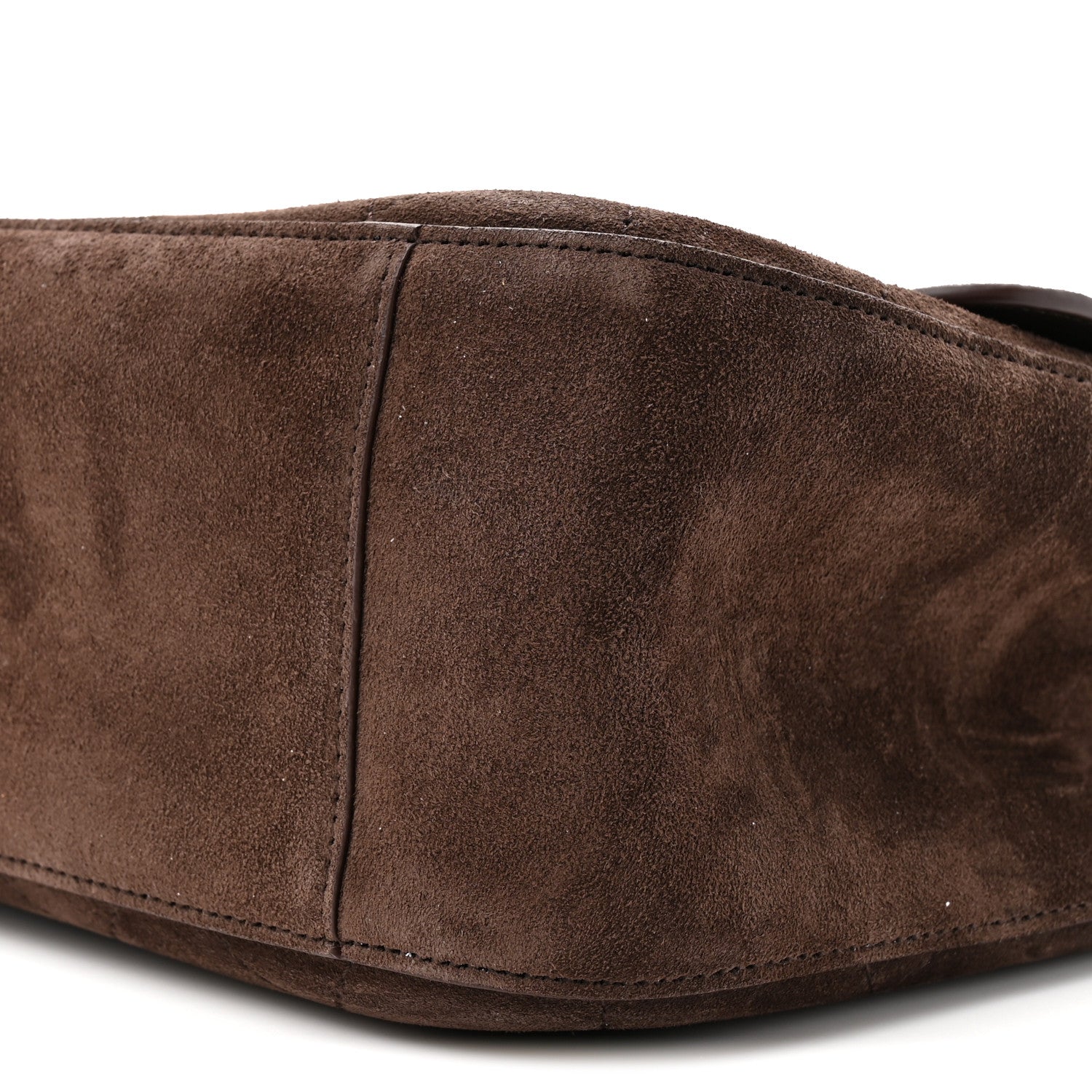 Suede Calfskin Small Souplissimo Maxi Flap Dark Brown