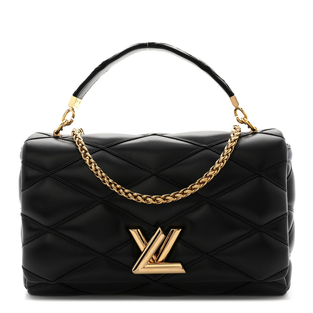 Lambskin Malletage Top Handle GO-14 GM Black