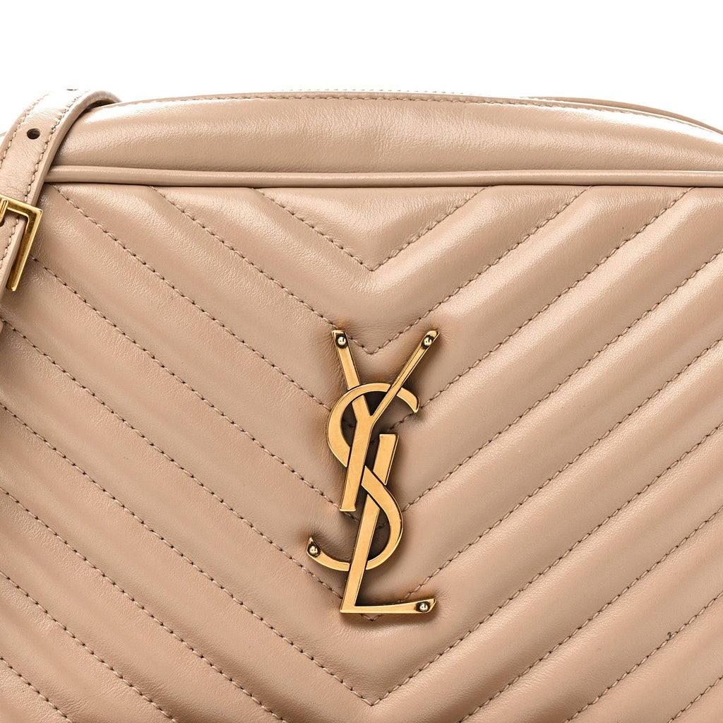 Calfskin Matelasse Monogram Lou Camera Bag Dark Beige