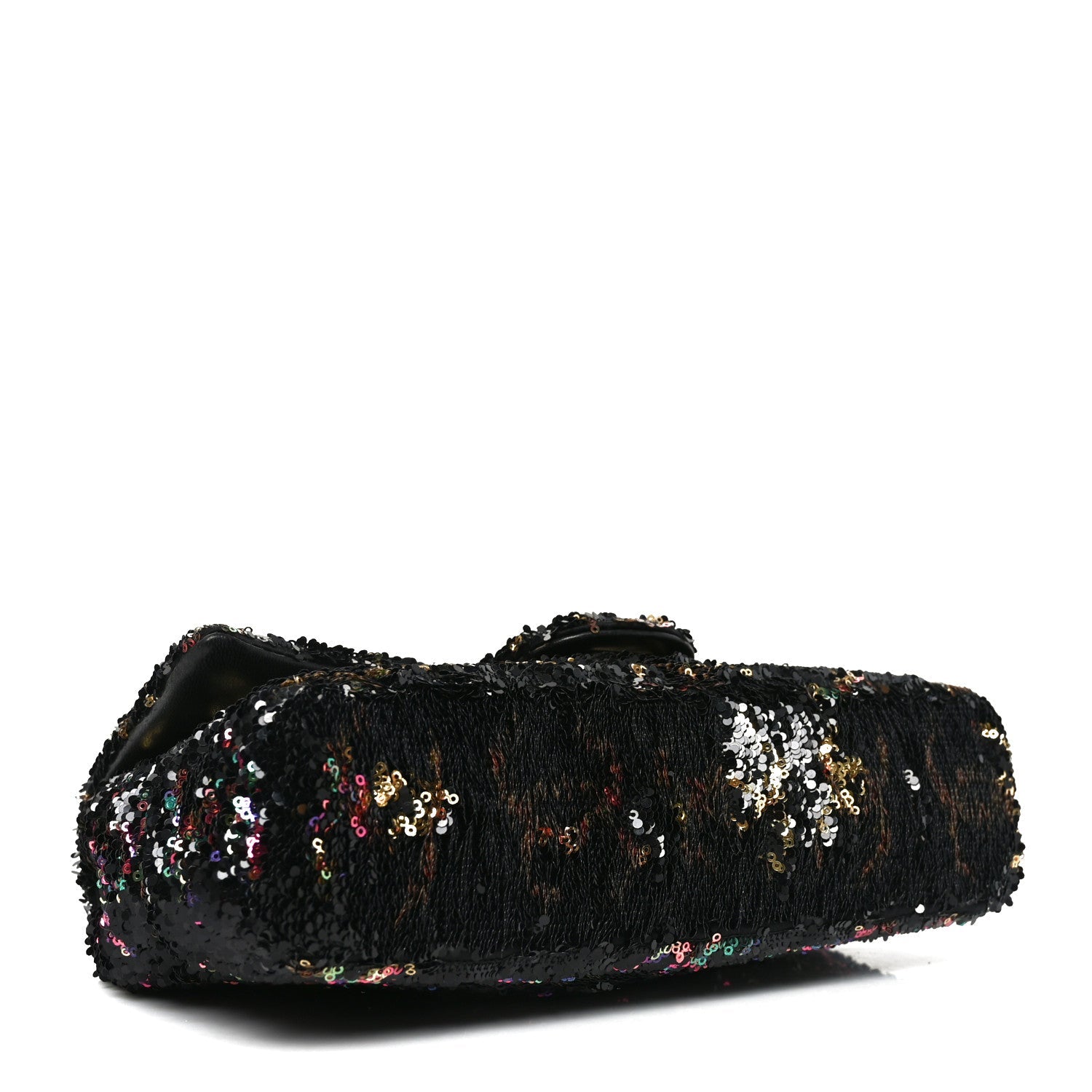 Sequin CC Small Single Flap Black Multicolor