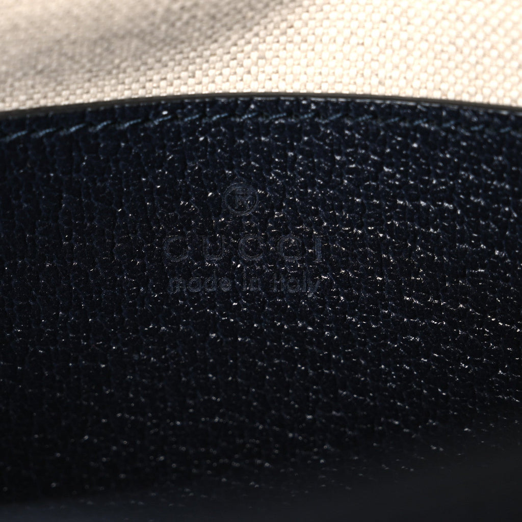 GG Supreme Monogram Textured Dollar Calfskin Web Mini Horsebit 1955 Shoulder Bag Beige Blue