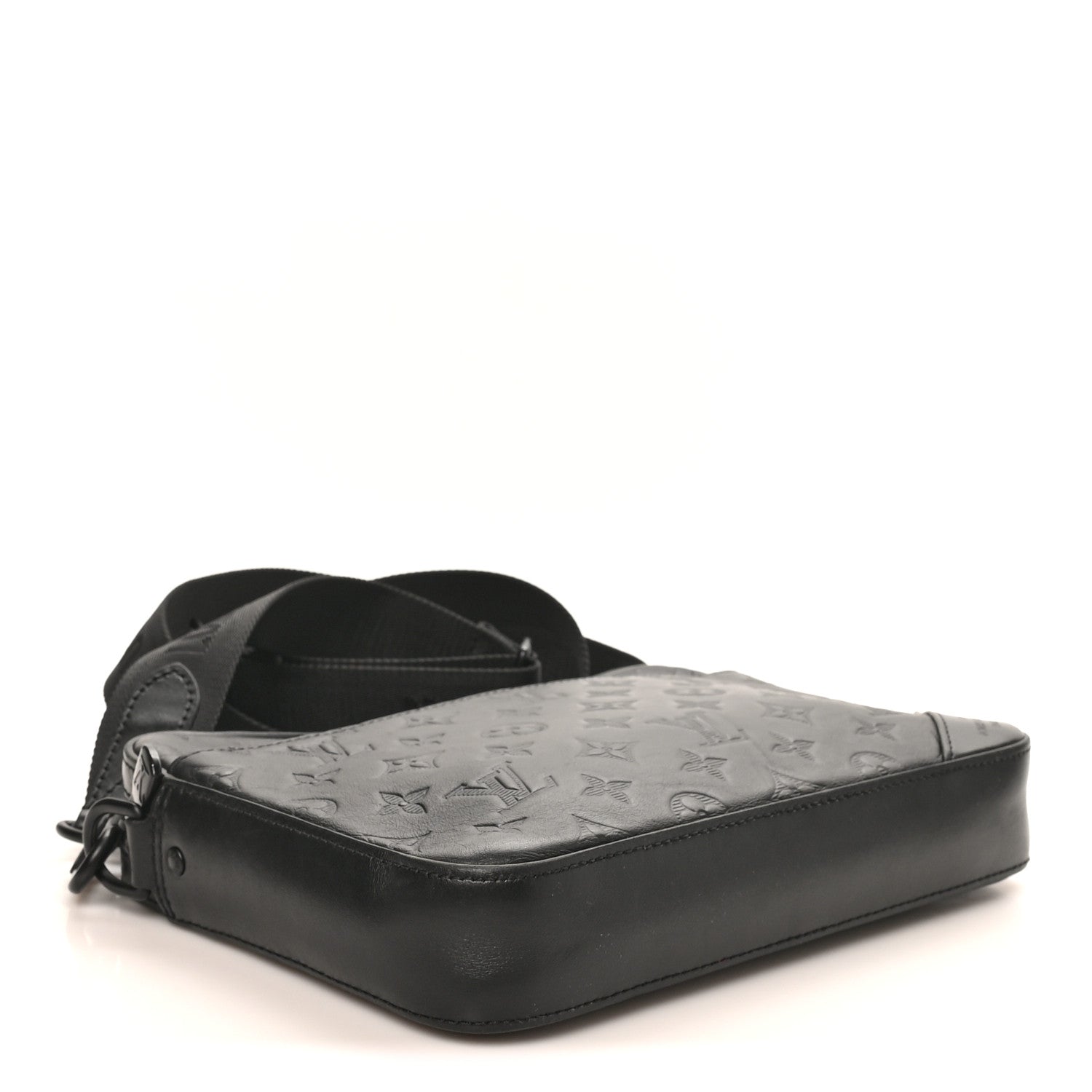 Calfskin Monogram Shadow Duo Messenger Black