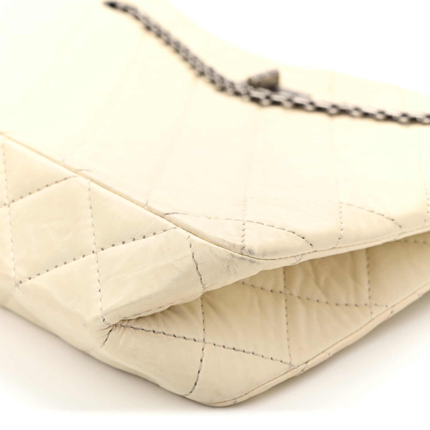 Aged Calfskin Quilted Reissue 2.55 Tote Ivory