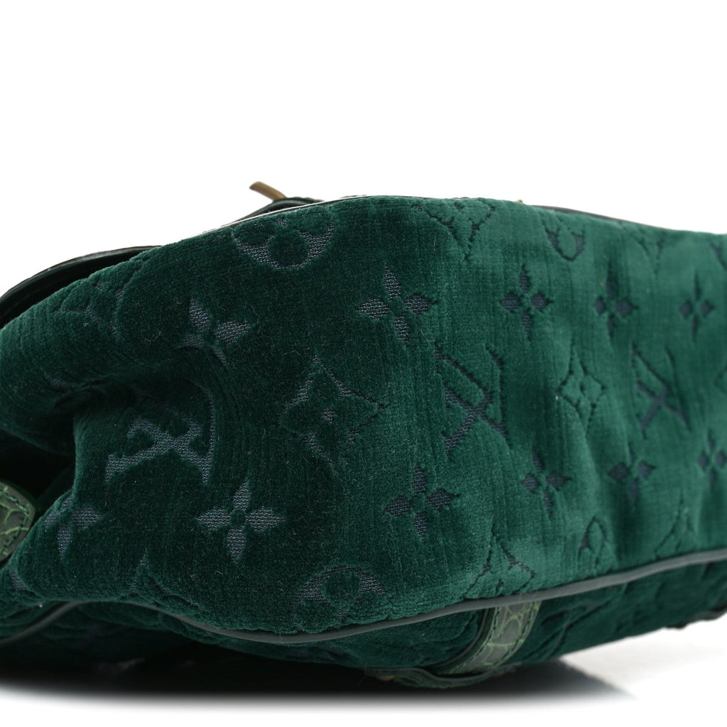Monogram Velours Alligator Gracie MM Green