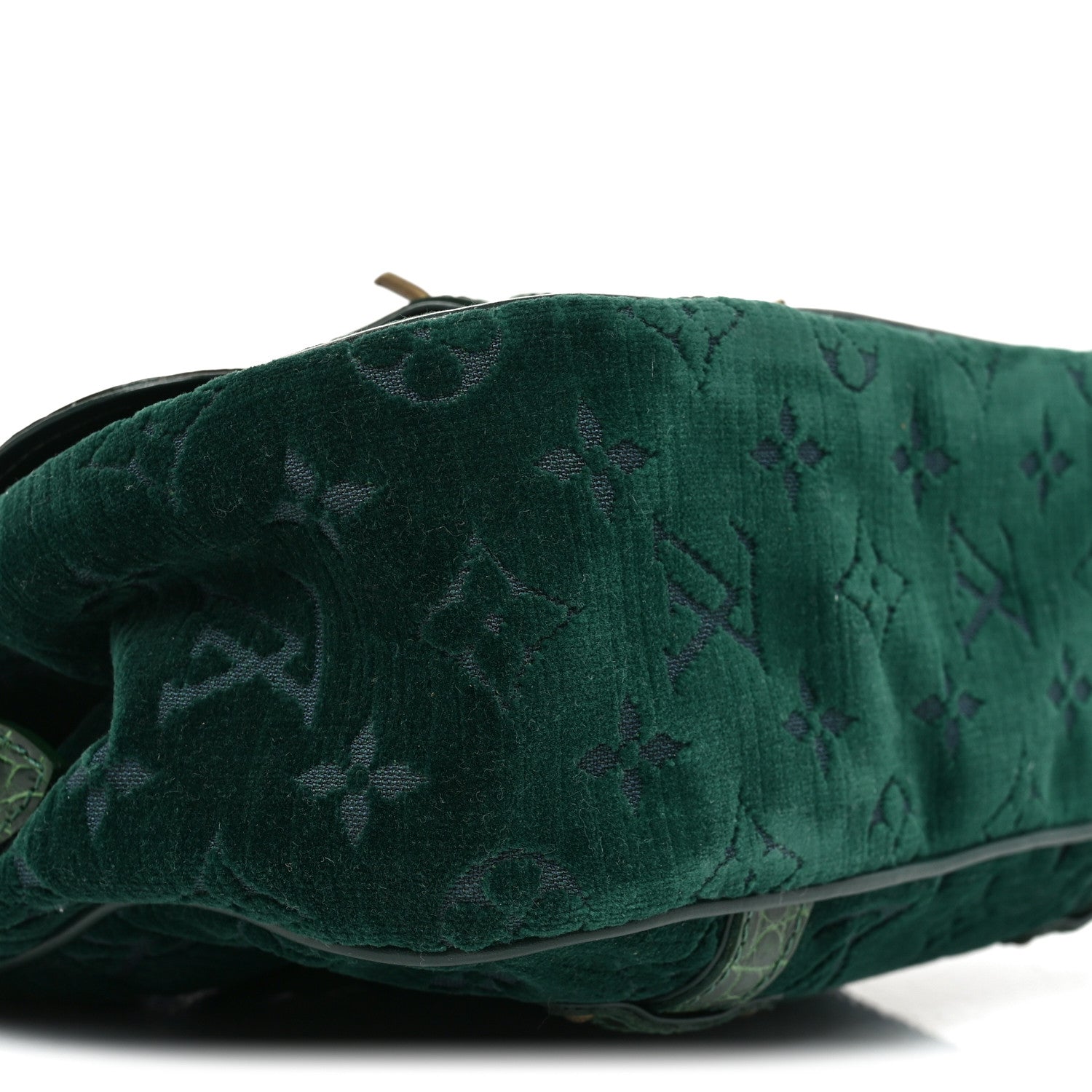 Monogram Velours Alligator Gracie MM Green