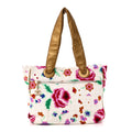 Canvas Floral Print Tote Multicolor