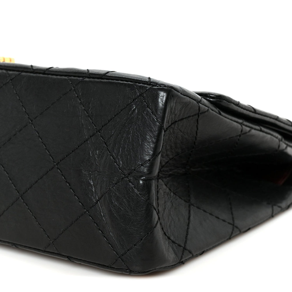 Aged Calfskin Quilted 2.55 Reissue 226 Flap Black