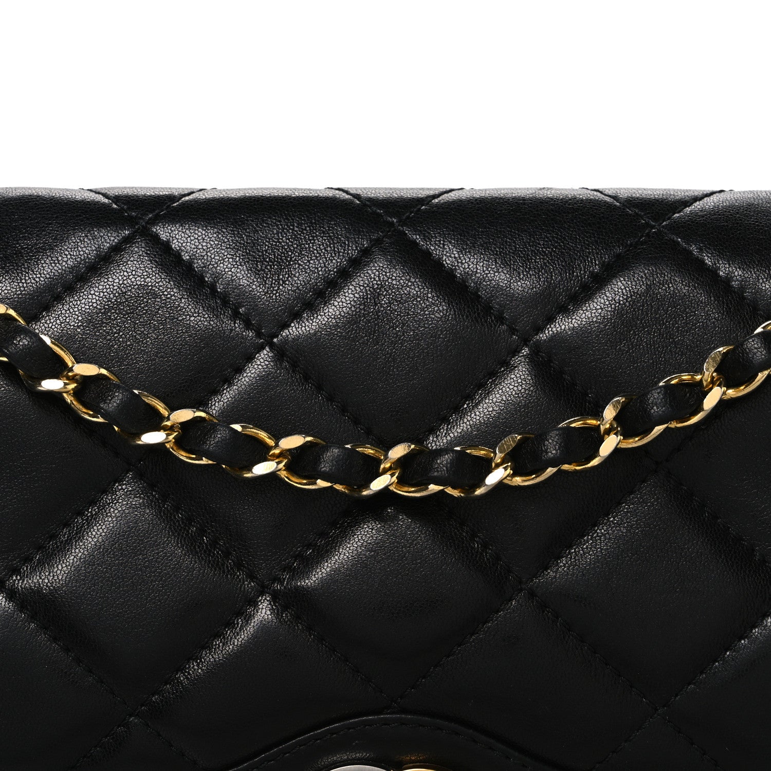 Lambskin Medium Double Flap Black