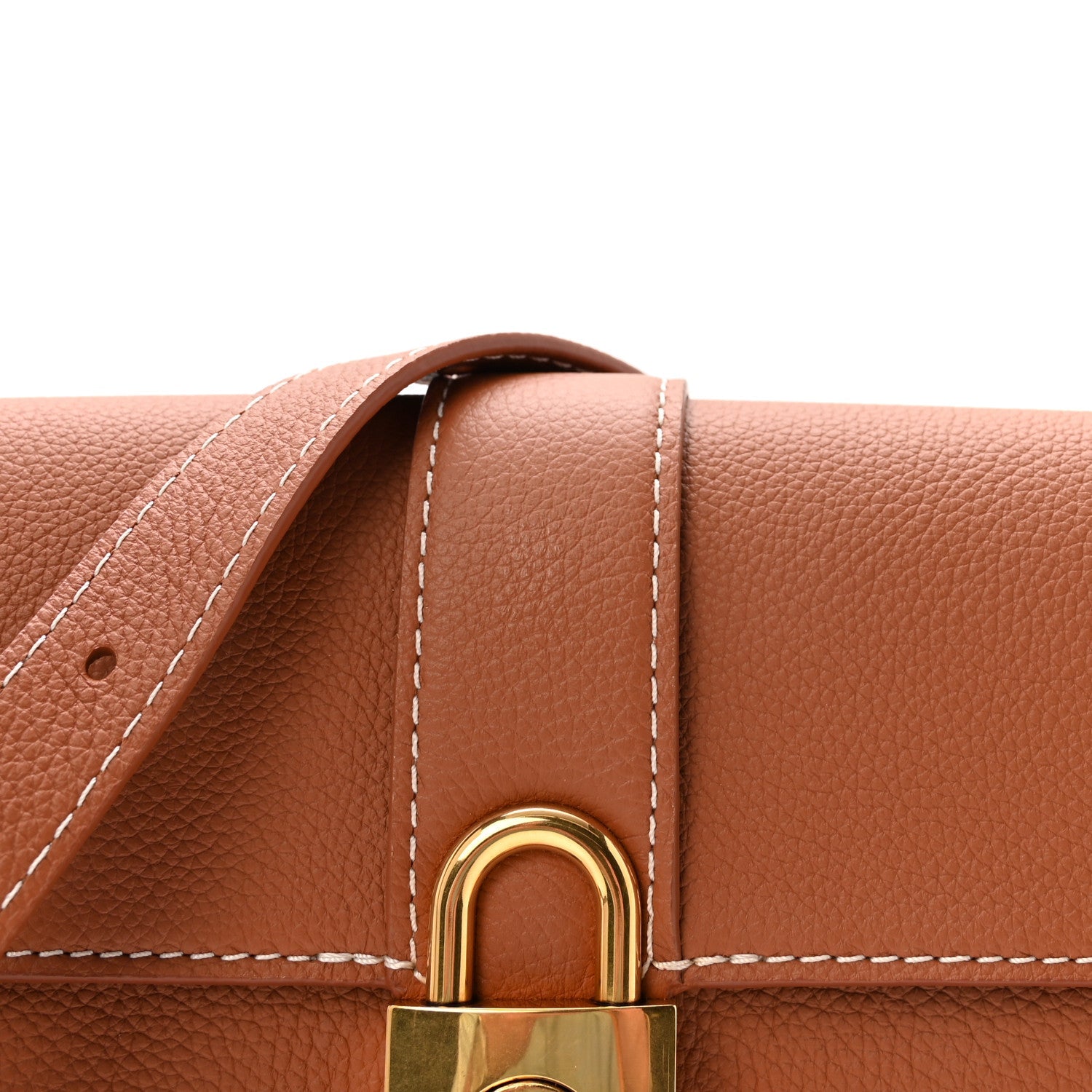 Grained Calfskin Low Key Wallet On Chain Cognac